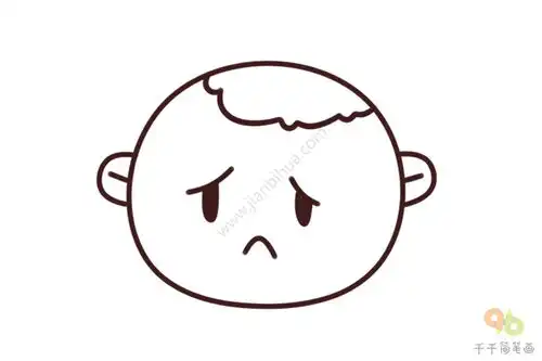  人物表情包委屈的小男孩简笔画
