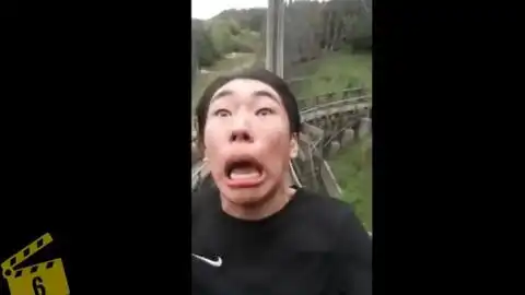  女子坐过山车表情过于淡定走红网络被做成各种表情包笑死了油兔不二字幕组