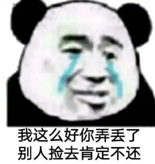  熊猫头表情包我这么好你弄丢了,别人捡去肯定不还
