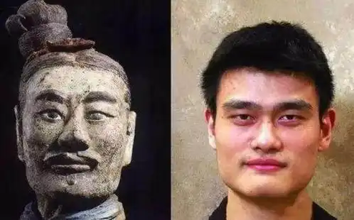  nba球星看到兵马俑什么表情库兹马吓懵,姚明斯科拉找到原型