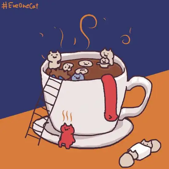  插画分享超级解压猫咪