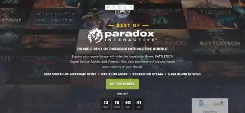  humblebundle上架p社策略慈善包包含群星罗马