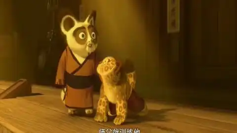  功夫熊猫师傅对战大龙,明显很吃力,阿宝来了能否打败大龙